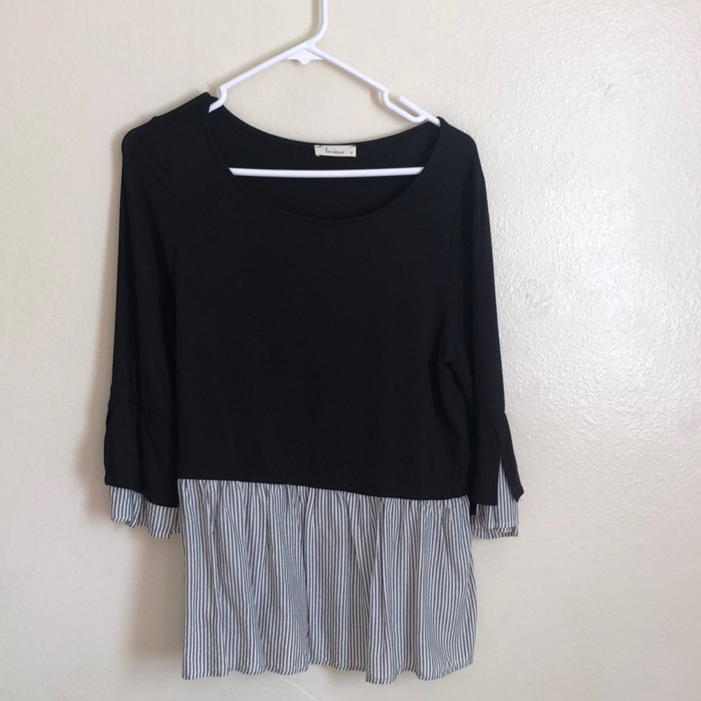 Grey and black blouse